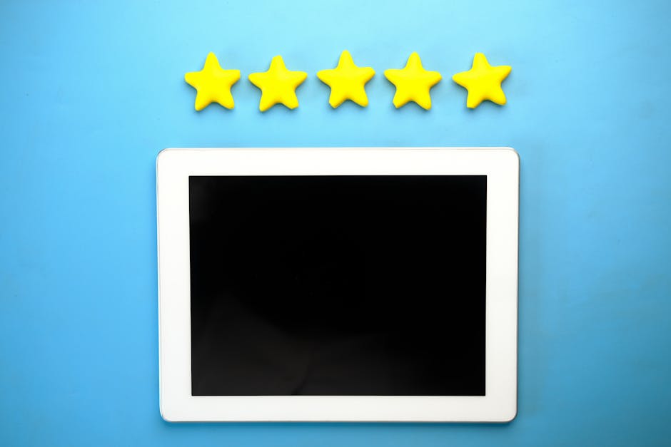 customer review management tools dashboard with 5-star rating