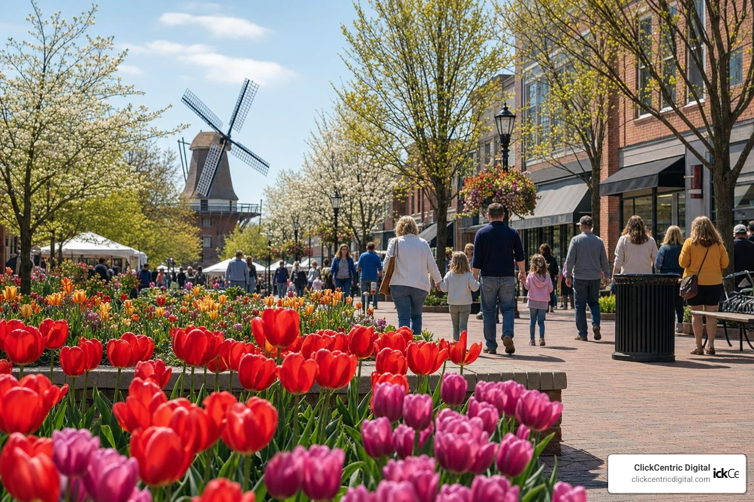 SEO Holland MI downtown shopping district Ottawa County Tulip Time