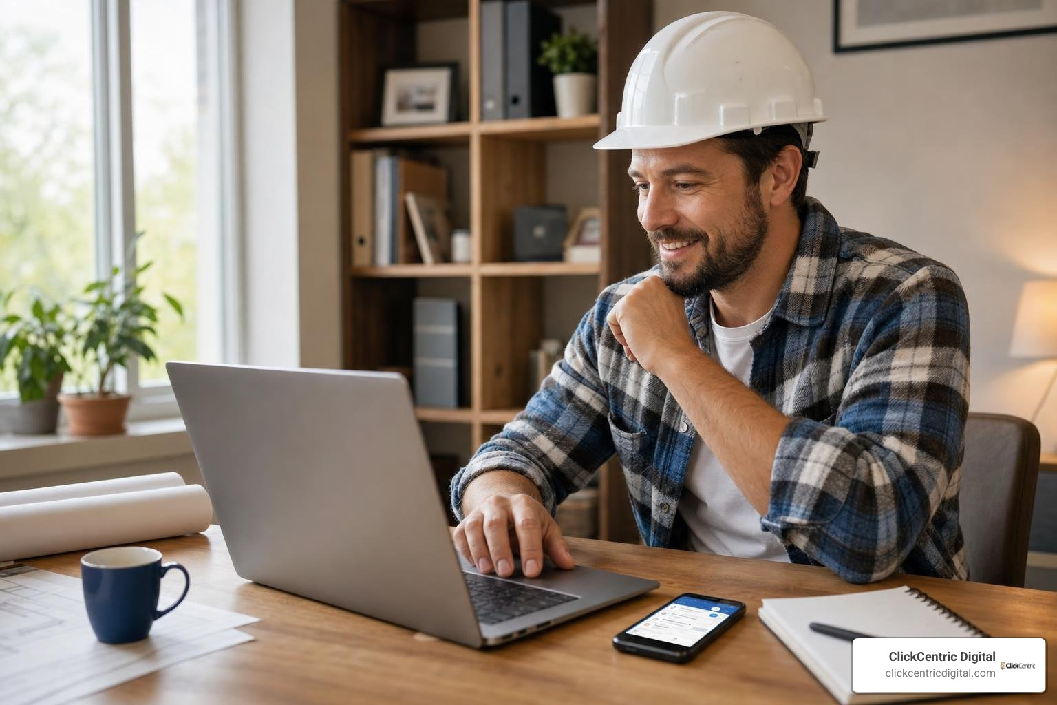 home service contractor reviewing Facebook ad leads